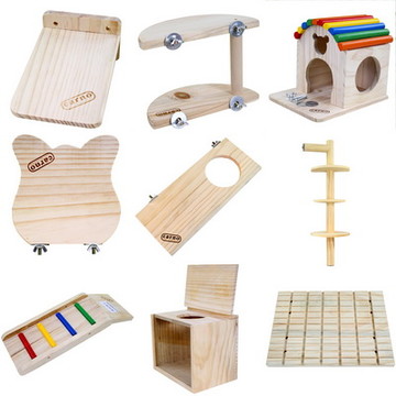 木质龙猫玩具用品跳板/窝/木屋/吊链/多款可选